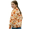 thumbnail image 4 of Xoenoiee Butterfly Flower Print Girls's Long Sleeve Half Zip Up Sweatshirt Drop Shoulder Loose Fit Casual Pullover Tops Fall Clothes Sportswear, 9-10 Years, 4 of 7