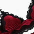 thumbnail image 3 of BYHONG Women Sexy Lace Lingerie Velvet Pajamas Set Bodydoll Sleepwear Bra Underwear Women’s Underwear Red M, 3 of 7