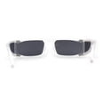 thumbnail image 2 of Windbreaker Side Panel Lens Flat Top Narrow Rectangle Sunglasses Clear Black, 2 of 4