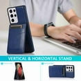 thumbnail image 2 of Dteck Back Wallet Phone Case for Samsung Galaxy S21 Ultra 4G 5G with ID & Credit Card Holder Slots Pockets Wallet Back Cover Stand Flip Folio Leather Cell Cases Women Men, Darkblue, 2 of 7