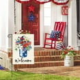thumbnail image 2 of Sm:)e Welcome Corn Poppy Lily USA Flag Floral 4th of July Patriotic Garden Flag 12 x 18 Inch Double Sided, 2 of 8