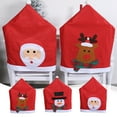 thumbnail image 1 of Housses de Chaise de Noël Rouges avec Chapeau de Père Noël - Housses de Chaise Lavables pour Décoration de Fête, 1 of 6