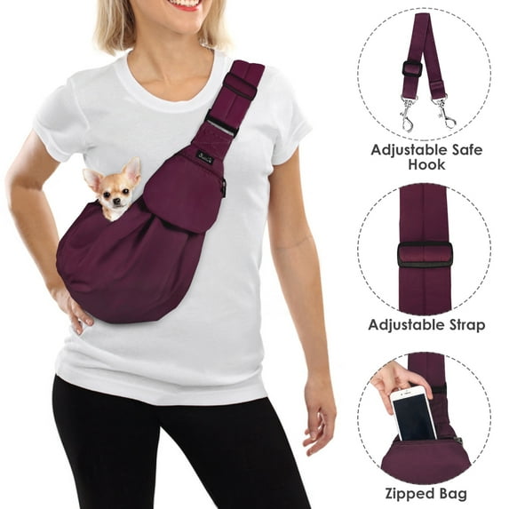AUTOWT Dog Carrier Sling, Padded Adjustable Shoulder Strap Dog Carriers for Small Dogs Puppy