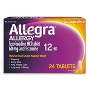 Allegra12HR Tablet (24 Ct 60 mg) Allergy Relief Walmart com Allegra12HR Tablet (24 Ct 60 mg) Allergy Relief Walmart com