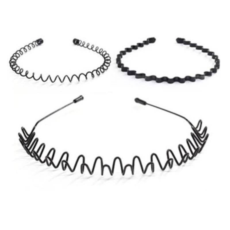 Black Sports Hairband Headband Wave Style Hair Band Headwear Unisex Men Women 