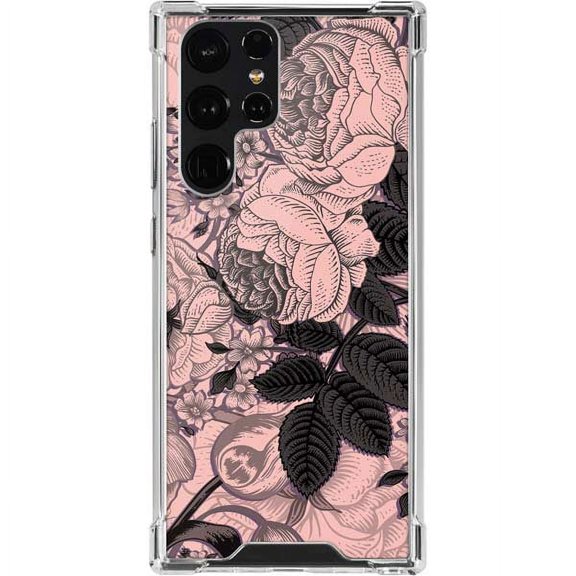 Skinit Floral Patterns Rose Quartz Floral Galaxy S22 Ultra Clear Case