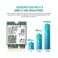 thumbnail image 3 of Tarjeta WiFi AX201NGW con 2 antenas 2,4 Ghz + 5 Ghz WiFi 6 3000 Mbps M.2 CNVio2 Bluetooth 5.1 Adaptador WiFi verde, verde, 3 of 5