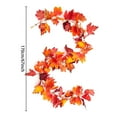 thumbnail image 3 of 6Pcs Fall Maple Leaves Garland, Artificial Autumn Vine for Decor, Hanging Decor for Mantle Door Fireplace Festival, Nanoei 6X Wreath D, 3 of 7