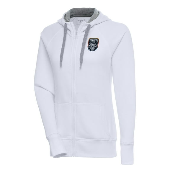 Women's Antigua White San Diego FC Victory Full-Zip Hoodie