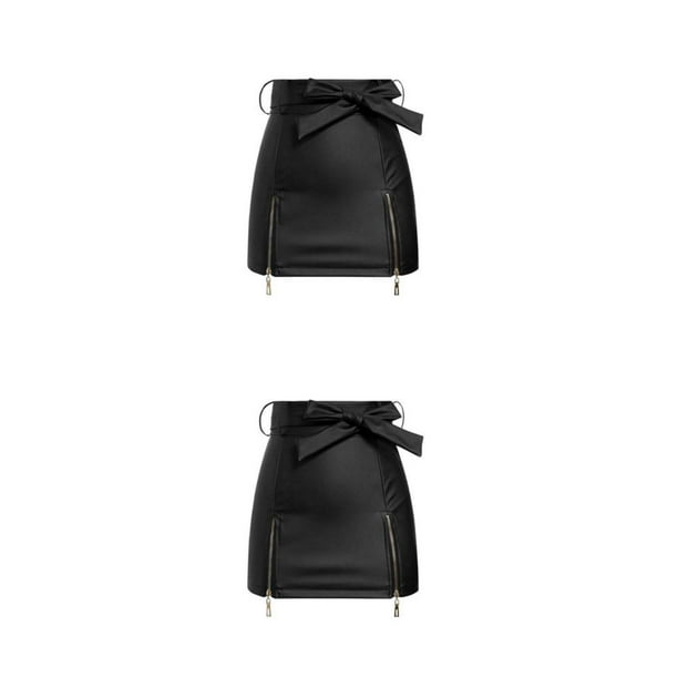 Minifalda Minnieouse Cintura Alta Algodón Negro SG