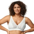 thumbnail image 2 of HSIA Wirefree Full Coverage Non Padded Plus Size Deep V Lace Comfortable Bra White L, 2 of 8