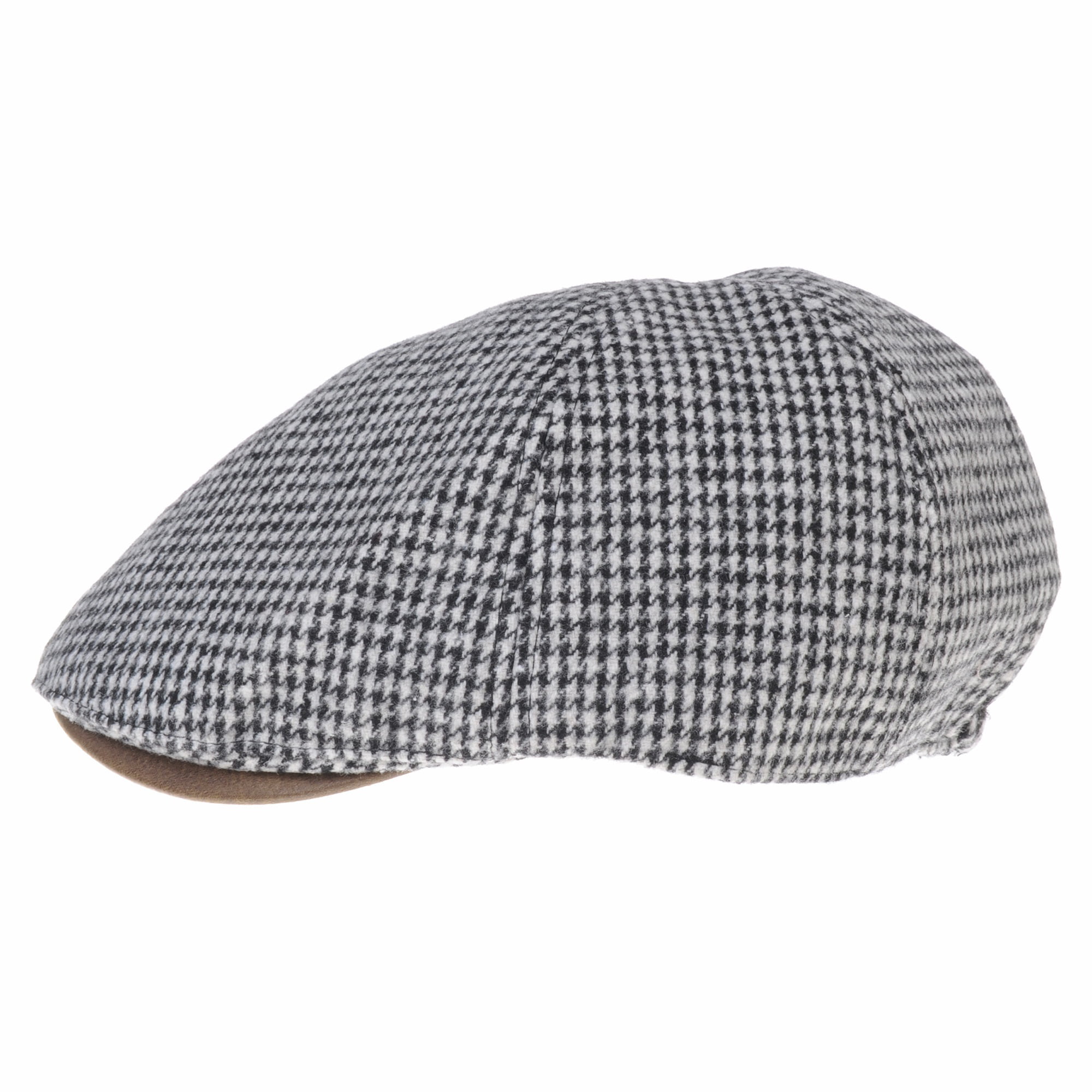 WITHMOONS Béret Casquette Chapeau Winter Tweed Houndstooth Newsboy Hat Faux Leather Brim Flat Cap SL3019