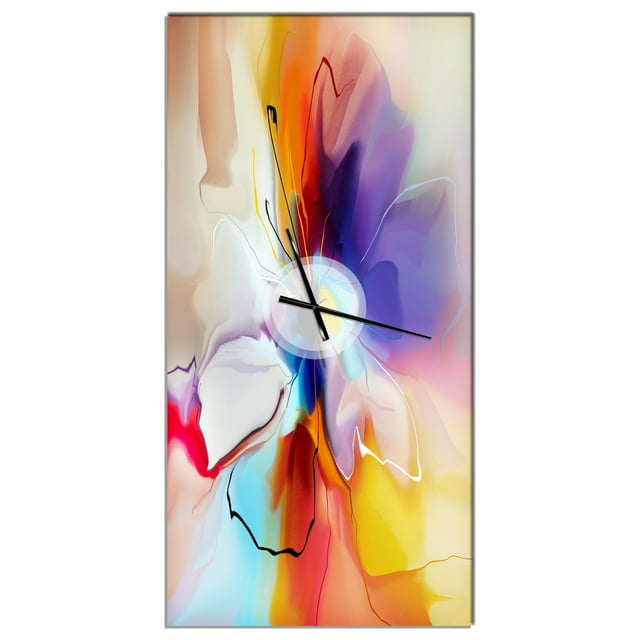 DesignArt Horloge Murale Grande Fleur Créative en Plusieurs Couleurs