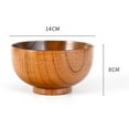 thumbnail image 1 of Wooden Bowl Wood Rice Bowls Tableware for Kitchen Food Storage Multiple Sizes, 1 of 8