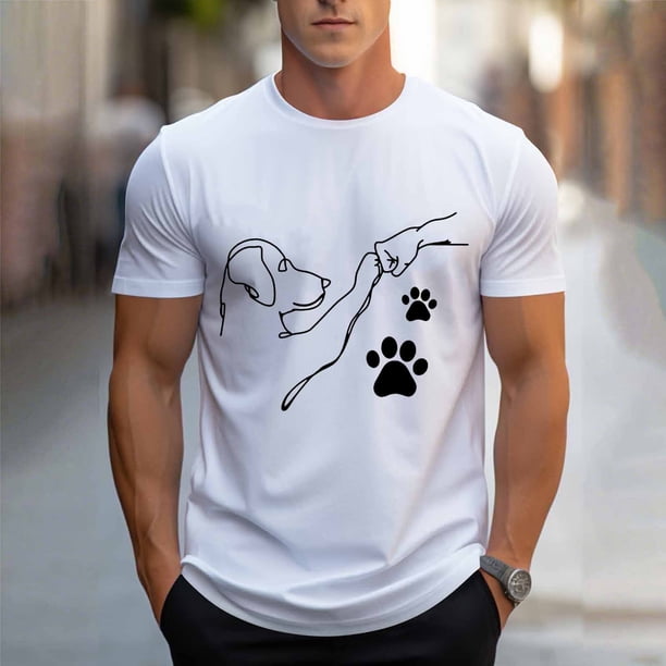 Tops para hombre, blusas y camisas de cuello redondo y manga corta para hombre, blusas casuales de cuello redondo con estampado de moda para hombre, blusas de cuello redondo y manga corta, camisas par