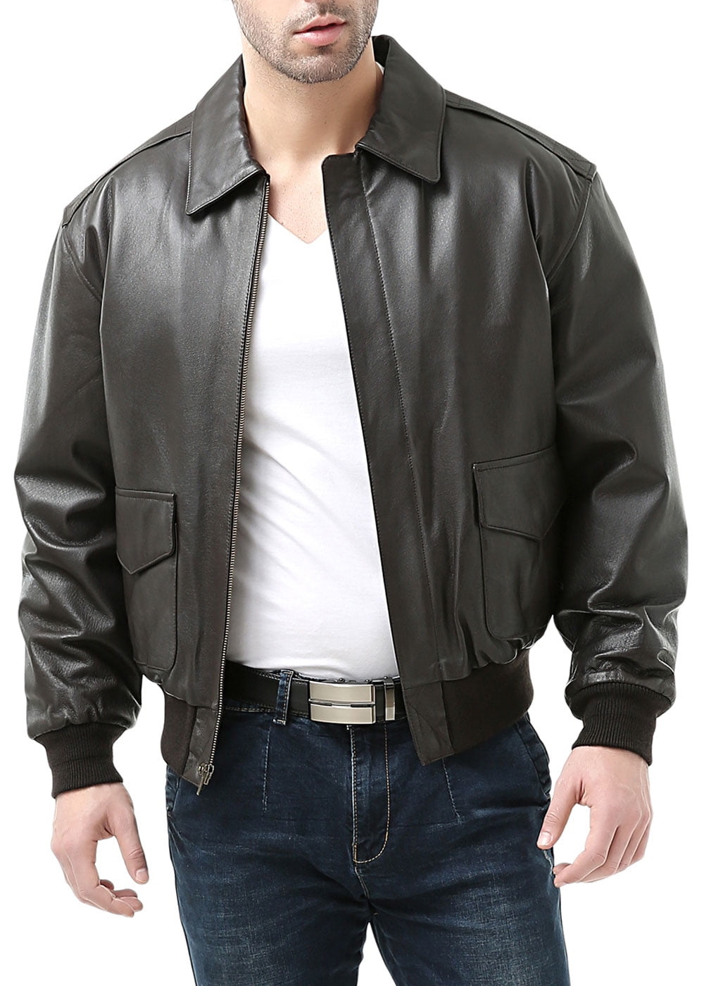 Landing Leathers Men Air Force A-2 Leather Flight Bomber Jacket