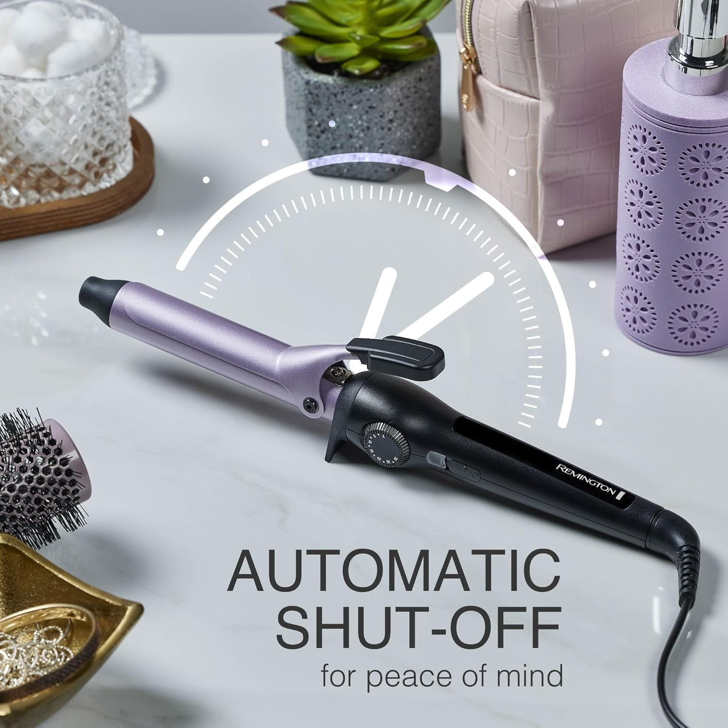 Remington Anti-Static 1-Inch Clipped Curling Iron with Titanium Protection, Fast Heat-Up, Ceramic Barrel for Soft Classic Curls & Defined Waves, Auto Shut-Off