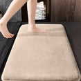 thumbnail image 3 of Extra Large Coral Fleece Bath Mat, Soft Shaggy Absorbent Bathroom Rug with Non-Slip Latex Backing, Quick-Dry Machine-Washable Floor Carpet for Tub, Shower, Vanity, or Bedroom, 47in, Khaki, 3 of 8