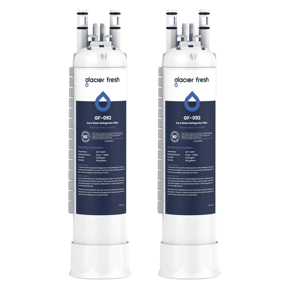 GLACIER FRESH FPPWFU01 Water Filter Replacement for Frigidaire PurePour FPPWFU01, Compatible with Electrolux EPPWFU01, PureAdvantage PurePour PWF-1, NSF42, 2 Pack