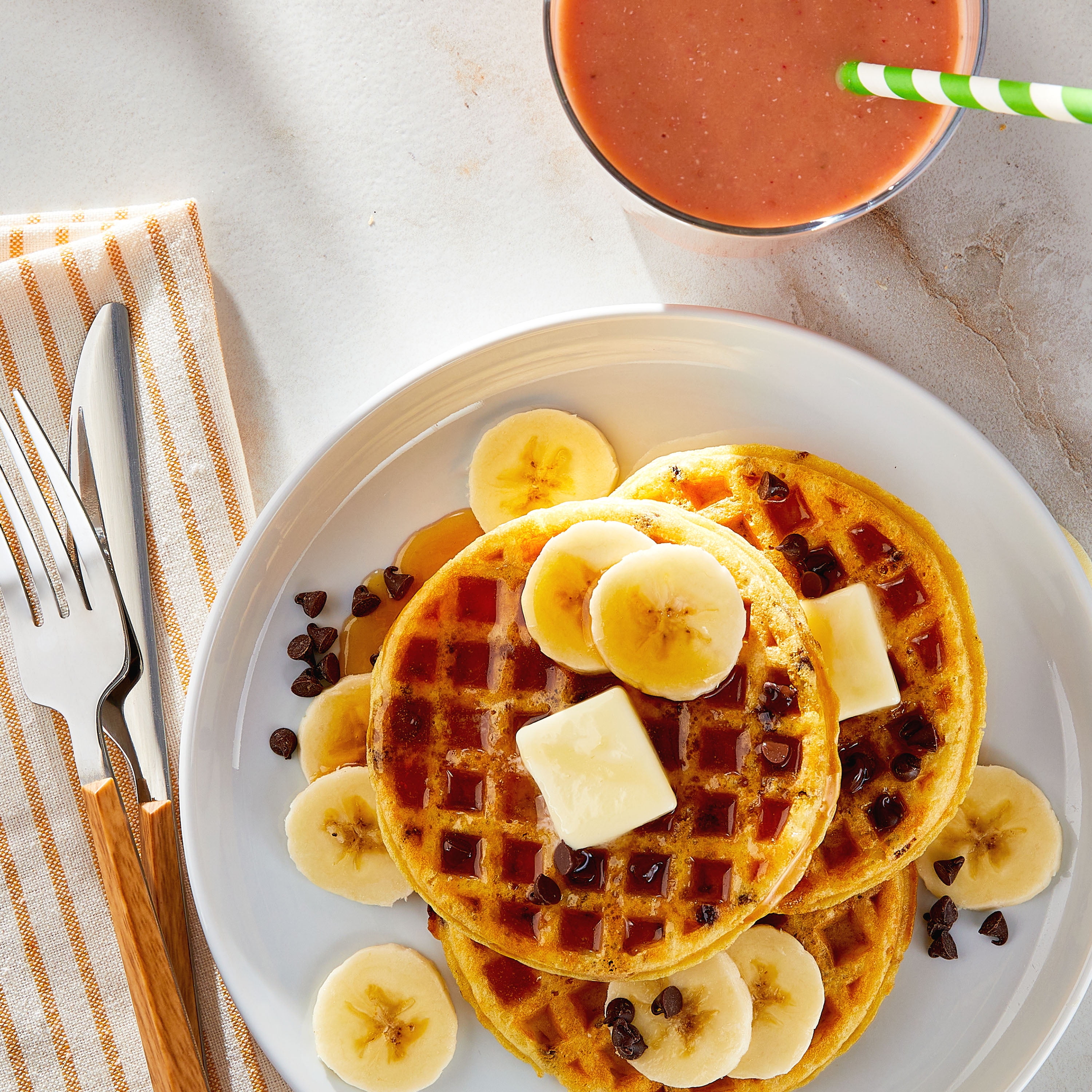 Great Value Chocolate Chip Waffles, 12.3 oz, 10 Count (Frozen)