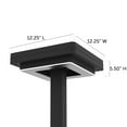 thumbnail image 3 of Contemporary 99 in. 1-Light Square Black Modern Aluminum Waterproof Solar Lamp Post Light with 3-Colors Integrated LED, 3 of 15