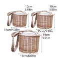 thumbnail image 3 of VMWMSSR 1Pc Woven Rattan Wedding Favor Basket, Portable Handheld Gift Basket With Liner For Wedding, Party Candy Storage B-15x15x10cm, 3 of 7