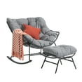 OC Orange-Casual Outdoor Patio Rocking Chair with Ottoman, Steel Egg ...