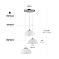 thumbnail image 2 of Globe Electric 61094 Novogratz x Globe Tribeca 3-Light Cascading Pendant Light - Chrome Accents, White Shades, 2 of 3