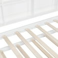thumbnail image 6 of Yoneston Kids Twin Size House Bed with Trundle, Wooden Bed Frame with Storage Shelves and Roof Design, White, 6 of 8