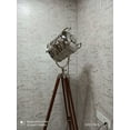 thumbnail image 4 of Big Nautical Chrome Searchlight Marine Polish Tripod Spotlight Retro Lamp Decor Floor lamp, Brown Nickel Finish, 4 of 6