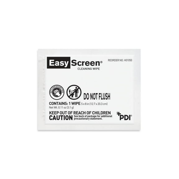 Easy Screen Cleaner Wipes, 70% IPA Wipes for Electronics, Touchscreens, Phones, Tablets, TVs, Individual Packets, Large 5" x 8" Wipes, 50 Wipes, 1 Box