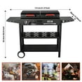 thumbnail image 7 of Bestfire Double Fuel Propane Gas Charcoal Grill Combo Black Dual Lids, 2 Side Shelves for Outdoor and Backyard Cooking, 7 of 7
