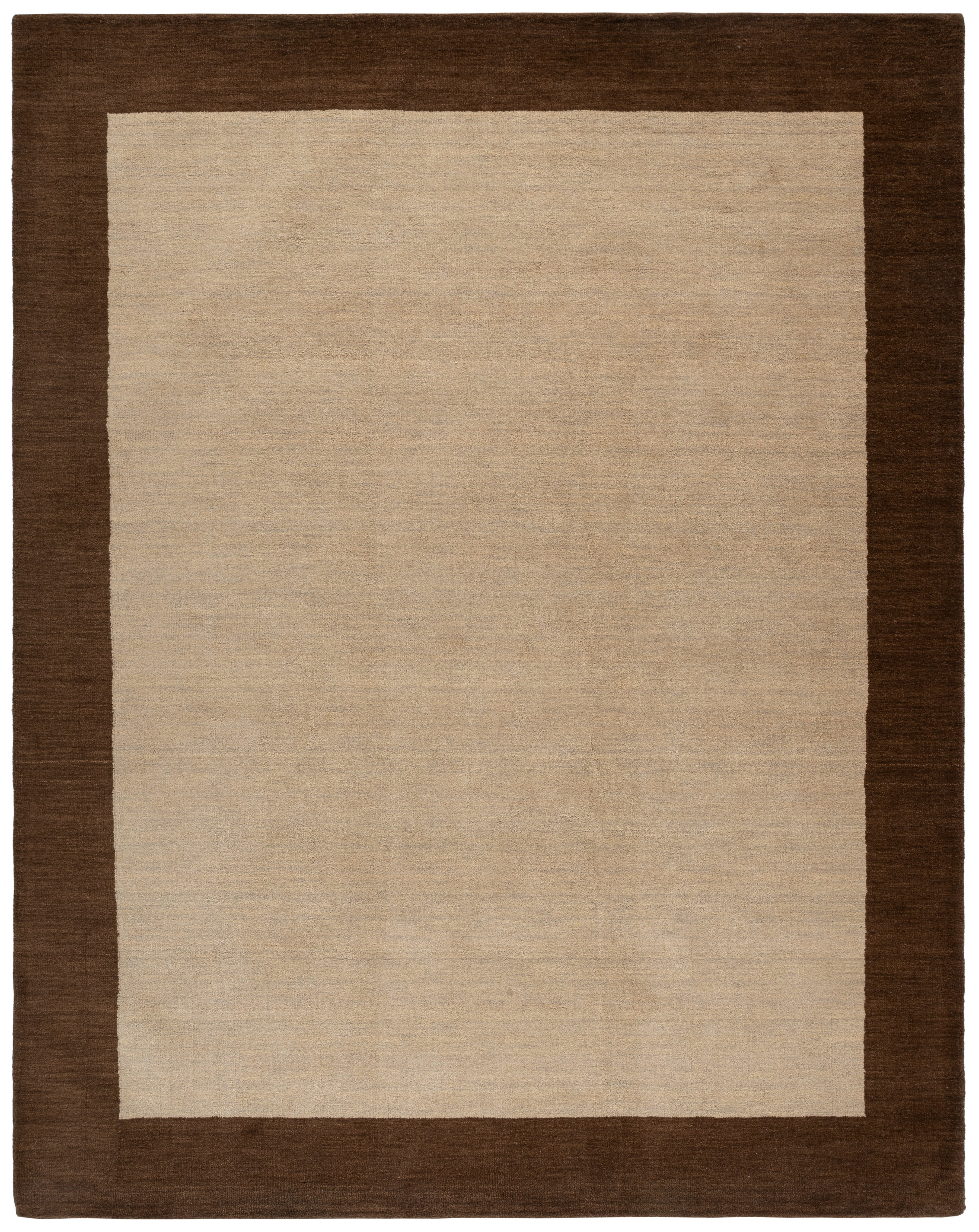 Safavieh Himalaya Cenric Solid Wool Area Rug, Beige/Dark Brown, 8' x 10'