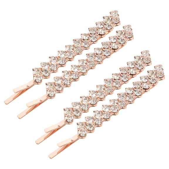 Yardwe Elegant Metal Rhinestone Hair Pin 2Pairs Decorative Bobby Pins for Women Engagements Anniversaries