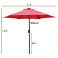 thumbnail image 7 of Kool 7.5ft Patio Umbrella with Crank Handle, Outdoor Market Umbrella with 6 Sturdy Umbrella Ribs Waterproof for Garden, Deck, Backyard, Pool, Red, 7 of 7