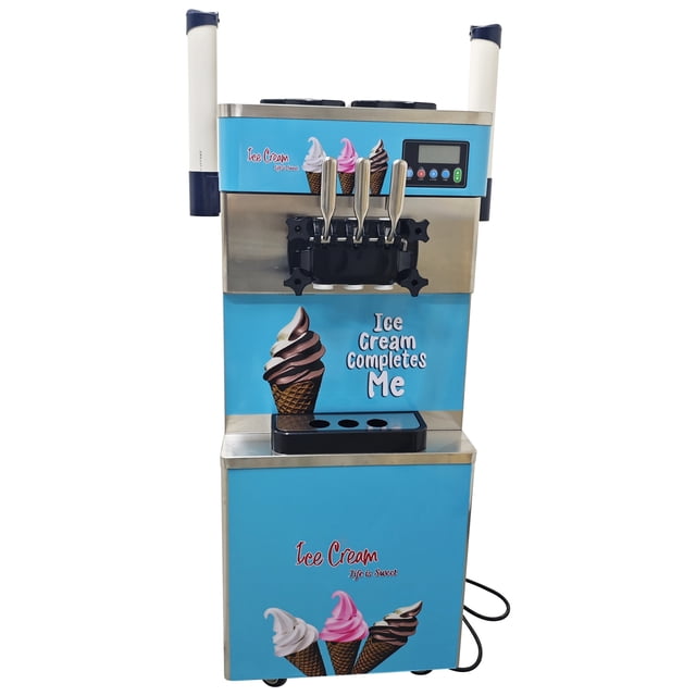 Machine à Crème Glacée Commerciale, Machine à Crème Glacée Molle, Écran LCD, Machine à Crème Glacée 3 Saveurs 25-35 L/h 2200 W