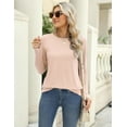 thumbnail image 4 of Zeagoo Women Long Sleeve T Shirt 3 Pack Casual Spring Fall Crewneck Basic Shirts Loose Fit Solid Tops Lightweight Tee, 4 of 5