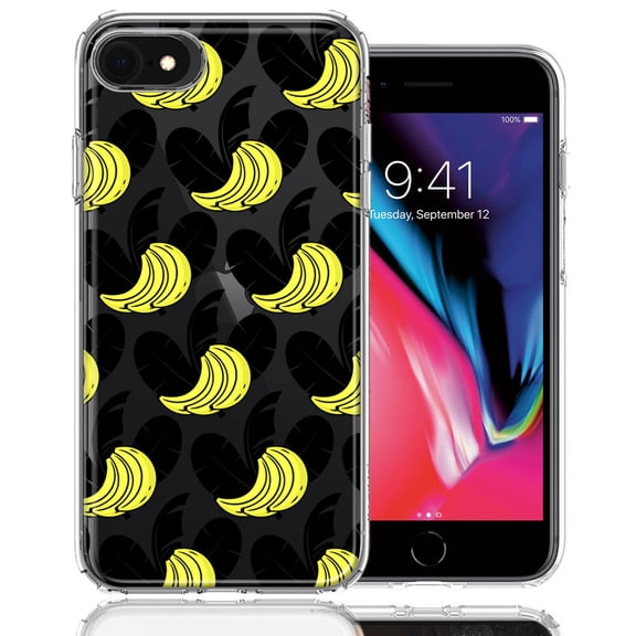 MUNDAZE For Apple iPhone 6/7/8/SE Tropical Bananas Design Double Layer Phone Case Cover