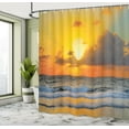 thumbnail image 5 of Ambesonne Sea Shower Curtain, Sunset Beach in Brazil City, 69"Wx70"L, Orange Grey, 5 of 5