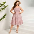 thumbnail image 2 of Plus Size Summer Dresses Women’s Sleeveless Square Neck Smocked Flowy Ruffle A Line Maxi Dress, 2 of 5