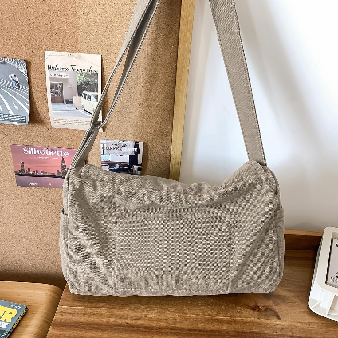 Messenger Bag for Women Men Satchel Bag Canvas Crossbody Shoulder Bag Casual Sling Bag
