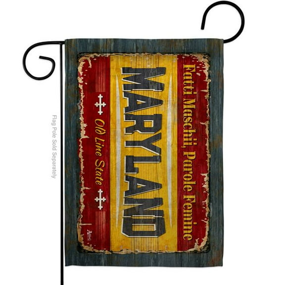G142965-BO 13 x 18.5 in. Maryland Vintage American State Garden Flag with Double-Sided Horizontal House Decoration Banner Yard Gift