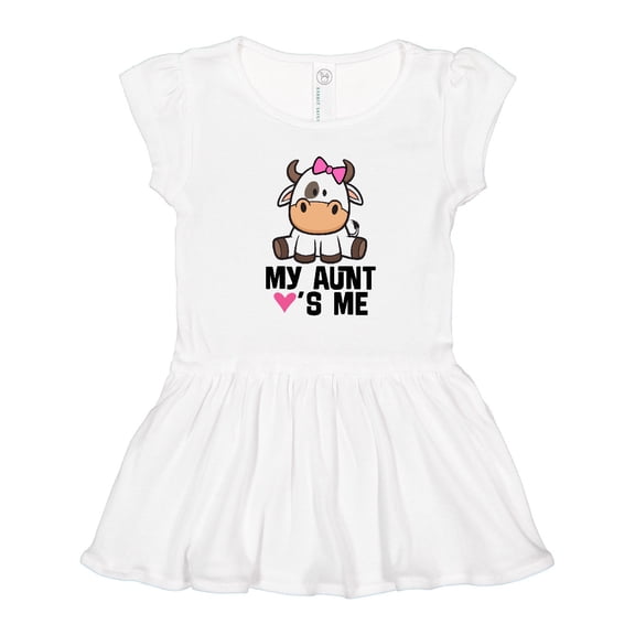 Inktastic My Aunt Loves Me Girl Cow Girls Toddler Dress