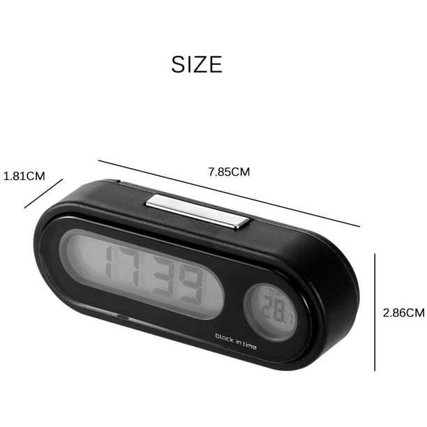 Horloge de voiture, horloge numérique de voiture ONEVER avec thermomètre  mini horloge de tableau de bord de véhicule (thermomètre d'horloge  numérique de voiture) 