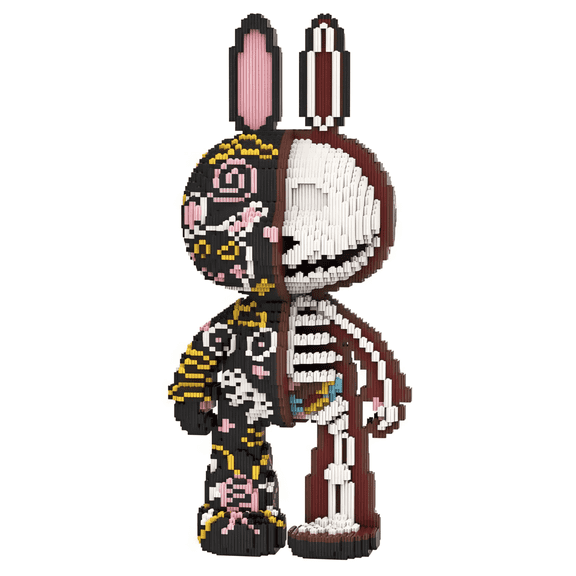 Skeleton Rabbit Building Blocks Set, Creative Rabbit Decor, Gift for Birthdays, Decorative Home Office Table Centerpiece Decor