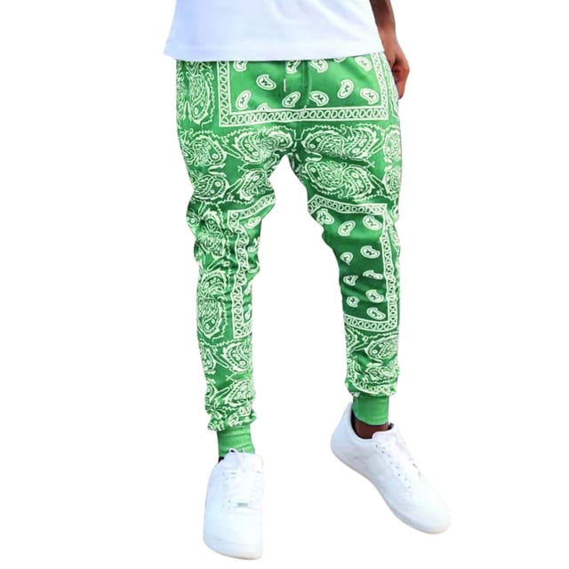 Zszcpp Work Pants Men Cashew Printing Pocket Washed Bunch Of Foot Street Style Plain Sports Trousers Casual Trouser