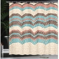 thumbnail image 3 of Ambesonne Tiles Shower Curtain, Antique Roman Retro Pattern, 69"Wx84"L, Turquoise Brown, 3 of 4