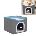 thumbnail image 3 of Foldable Double Layer Cat House Multifunctional Bed Soft And Comfortable Safe And Reliable Easy To Clean Large Cat Cave For Indoor Cats, With Scratch Pad, 3 of 8