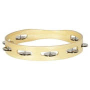 X8 Drums Wooden Tambourine w/ Steel Jingles, Single Row