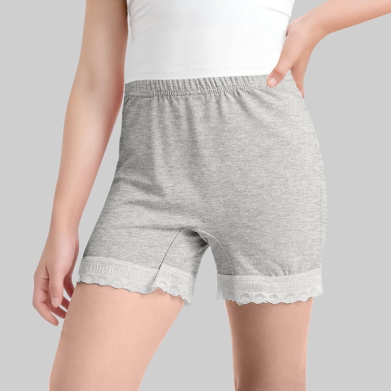 Umfun Girls' Elastic Waist Lace Trim Safety Shorts Tight Fit